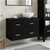 Vidaxl Set di mobili per il bagno 2 pcs Rovere Nero