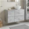 Vidaxl Set di mobili per il bagno 2 pcs Grigio Cemento