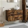 Vidaxl Set di mobili per il bagno 2 pcs Rovere Fumo