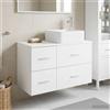 Vidaxl Set di mobili per il bagno 2 pcs Bianco Legno ingegnerizzato