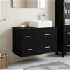 Vidaxl Set di mobili per il bagno 2 pcs Rovere Nero