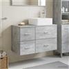 Vidaxl Set di mobili per il bagno 2 pcs Grigio Cemento