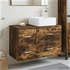 Vidaxl Set di mobili per il bagno 2 pcs Rovere Fumo
