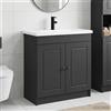 Vidaxl Set di mobili per il bagno Nero 56 x 37,5 x 81 cm