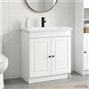 Vidaxl Set di mobili per il bagno Bianco Lucido 56 x 37,5 x 81 cm