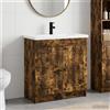 Vidaxl Set di mobili per il bagno Rovere Fumo 56 x 37,5 x 81 cm