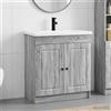 Vidaxl Set di mobili per il bagno Sonoma grigio 56 x 37,5 x 81 cm