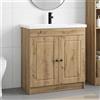 Vidaxl Set di mobili per il bagno Rovere Artigianale 56 x 37,5 x 81 cm