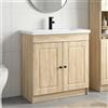 Vidaxl Set di mobili per il bagno Rovere Sonoma 78,5 x 37,5 x 81 cm