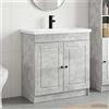 Vidaxl Set di mobili per il bagno Grigio Cemento 78,5 x 37,5 x 81 cm
