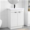 Vidaxl Set di mobili per il bagno Bianco Lucido 56 x 37,5 x 81 cm