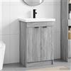 Vidaxl Set di mobili per il bagno Sonoma grigio 56 x 37,5 x 81 cm