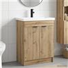 Vidaxl Set di mobili per il bagno Rovere Artigianale 56 x 37,5 x 81 cm