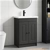 Vidaxl Set di mobili per il bagno Nero 56 x 37,5 x 81 cm