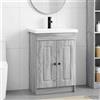 Vidaxl Set di mobili per il bagno Sonoma grigio 56 x 37,5 x 81 cm