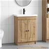 Vidaxl Set di mobili per il bagno Rovere Artigianale 56 x 37,5 x 81 cm