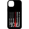 Patriotic Softball Flag Clothing Custodia per iPhone 14 Plus Bandiera American Softball - Giocatori e Red Bat