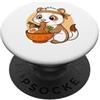 Ferret Eating Ramen Funny Japanese Kawai Furetto Kawaii Mangiare Ramen Grafica Furetto Giapponese Grafica PopSockets PopGrip Adesivo