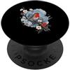 Birdwatching Japanese Traditional Bird P Europeo Robin Bird Cherry Blossom Tree Floral Woodblock Art PopSockets PopGrip Adesivo