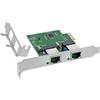 InLine Scheda di rete Dual Gigabit con 2 x RJ45, PCIe x1, con slot a basso profilo, VLAN, frame jumbo, risparmio energetico, 51128 K