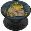Dragon Pajama Outfit Divertente Paffuto Drago Verde in Sleepwear Costume PopSockets PopGrip Adesivo