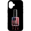 Paint Dripping Patriotic 4th of July US Custodia per iPhone 16 Nail Tech Cosmetologo Nail Tecnico Unghie Amante Bandiera Americana
