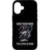 Alpha Wolf Sigma Moon Greek Alpha Wolf S Custodia per iPhone 16 Nascondi tua moglie The Alpha is Here Wolf Maschio Werwolf Meme