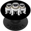 Cool 3 Hip Hop Trio Street Gold Chain Fu Pug Rap Old School Retro Streetwear anni '80 '90 Tre PopSockets PopGrip Adesivo