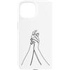 one line art one line drawing line penci Custodia per iPhone 15 Linea Continua: Mani in Armonia