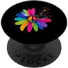 Groovy Retro Sunflower Floral Flower Hip Disco Groovy Girasole Hippie Retro 70s Floreale Fiore Donna PopSockets PopGrip Adesivo