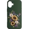 Hummingbird Apparel For Kids and Adults Custodia per iPhone 16 Plus Giardino botanico floreale di girasole Daisy Colibrì