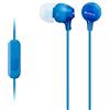 Sony MDR-EX15AP - Cuffie in-ear con microfono, Auricolari in silicone, Blu