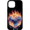 Cool Ice Outfit Custodia per iPhone 15 Cubo freddo con ghiaccio e fuoco costume per un look fresco