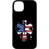 Paint Dripping Patriotic 4th of July US Custodia per iPhone 14 Plus Paramedico EMT Primo soccorritore SME Bandiera Americana USA Drip