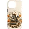 Cute Cottagecore Dragons with Books Desi Custodia per iPhone 16 Pro Dragon Reader Book Lover Fantasy, simpatica creatura floreale