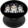 Cool 3 Hip Hop Trio Street Gold Chain Fu Papillon Dog Rap Old School Retro Streetwear anni '80 '90 Tre PopSockets PopGrip Adesivo