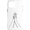 one line art one line drawing line penci Custodia per iPhone 16 Pro Max Linea Continua: Mani in Armonia