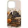Cute Cottagecore Dragons with Books Desi Custodia per iPhone 14 Pro Max Simpatico drago che legge libri California Poppy Book Lover