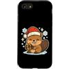 beaver winter santa hat cute animal snow Custodia per iPhone SE (2020) / 7/8 Simpatico castoro invernale con cappello da Babbo Natale