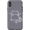 Y2K 90s Funny Cat Tomcat Kitten Art Custodia per iPhone X/XS 90s Y2K Carino Paffuto Gatto Tomcat sdraiato sulla schiena