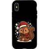 squirrel winter santa hat acorn winter l Custodia per iPhone X/XS Simpatico scoiattolo invernale con cappello da Babbo Natale
