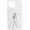 one line art one line drawing line penci Custodia per iPhone 14 Linea Continua: Mani in Armonia