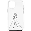 one line art one line drawing line penci Custodia per iPhone 12/12 Pro Linea Continua: Mani in Armonia