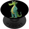 Dragon Pajama Outfit Drago verde pazzo in costume da notte PopSockets PopGrip Adesivo