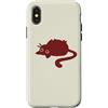 Y2K 90s Funny Cat Tomcat Kitten Art Custodia per iPhone X/XS Y2K 90s Pigro Paffuto Tomcat Gatto sdraiato sulla schiena