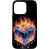 Cool Ice Outfit Custodia per iPhone 15 Pro Max Cubo freddo con ghiaccio e fuoco costume per un look fresco