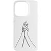 one line art one line drawing line penci Custodia per iPhone 14 Pro Linea Continua: Mani in Armonia