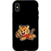 tiger rugby fierce mascot diving cartoon Custodia per iPhone X/XS Tigre Rugby tuffo Cartone