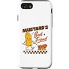 Mustard Walking A Hot Dog Retro Mascot D Custodia per iPhone SE (2020) / 7/8 Mustard's Best Friend Hot Dog stile vintage grafica divertente