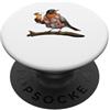 Hawaiian Beach Vibes Realistic Funny Bir Hawaii Estate Americano Robin Bird Su Un Ramo Birdwatching PopSockets PopGrip Adesivo